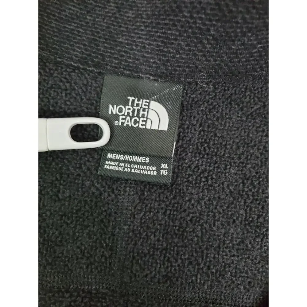 North Face Mens XL Textured Cap Rock 1/4 Zip Fleece Pullover GrayBlack Outdoors